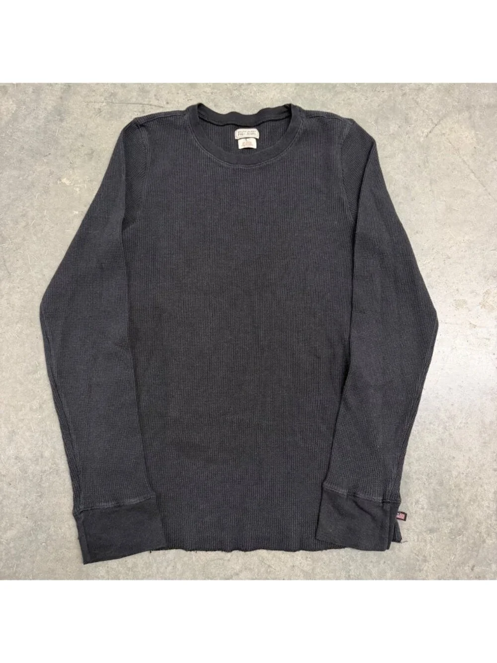 Vintage Ralph Lauren Polo Jeans Black Thermal Long Sleeve Shirt Size L